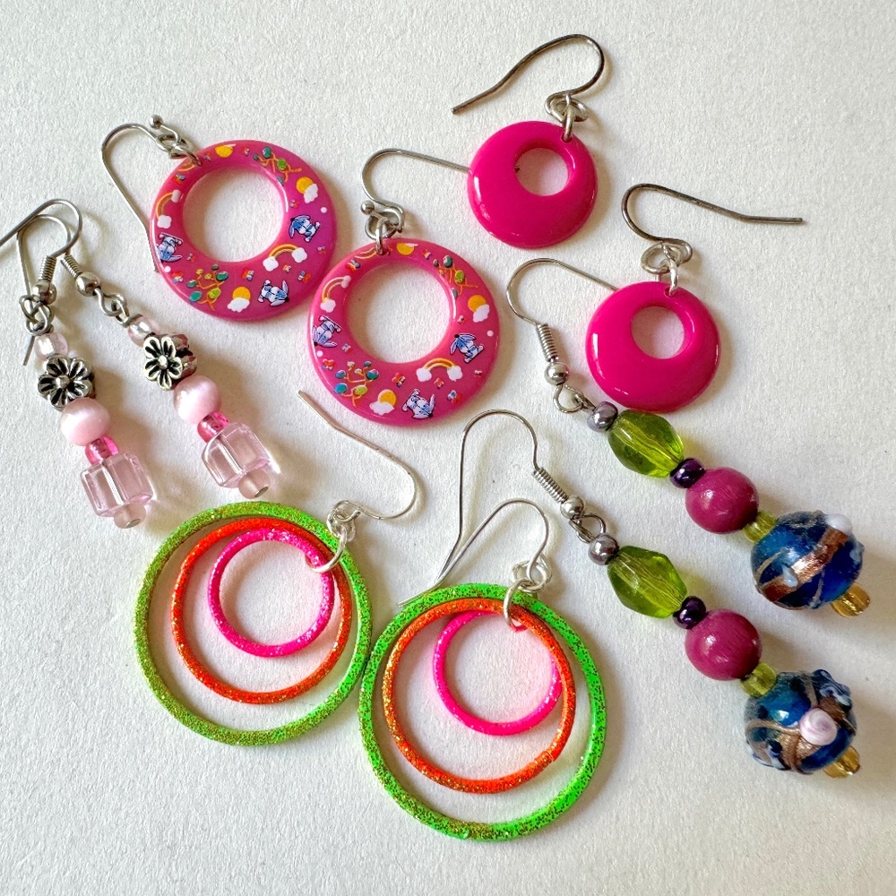 Hot Pinks Party Earring Set